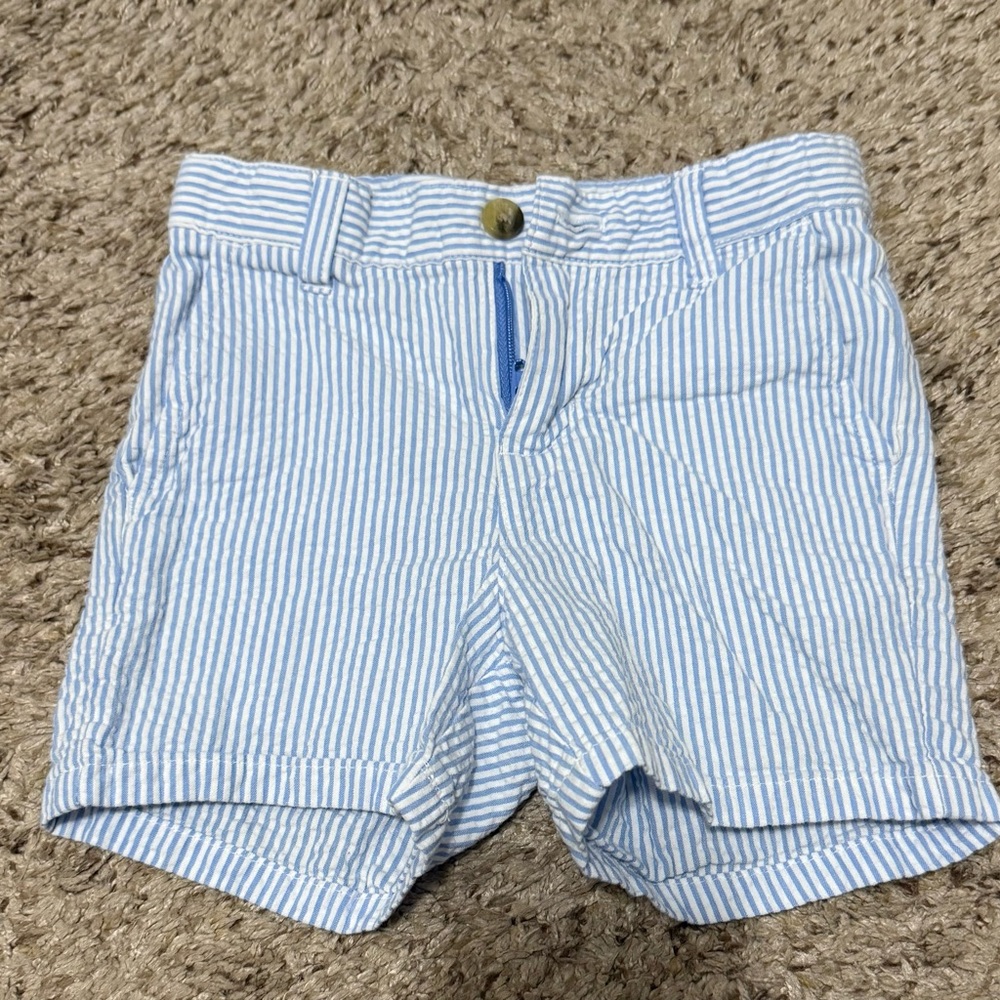Janie and Jack Blue and White Striped Shorts